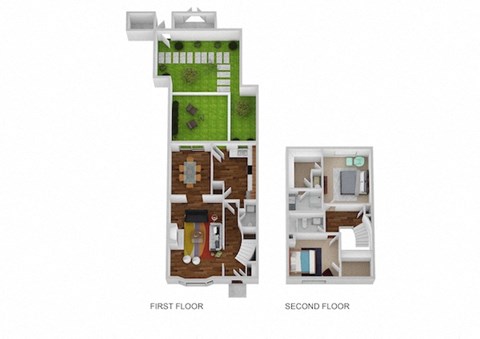 Floor plan for 2 beds, 2.5 baths, 1413 sqft